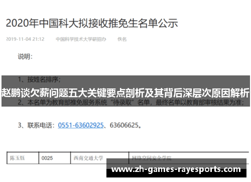 赵鹏谈欠薪问题五大关键要点剖析及其背后深层次原因解析